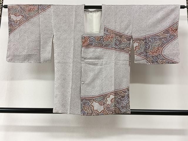 平和屋着物＃道行コート　総絞り　花唐草文　正絹　逸品　CABI9402ua