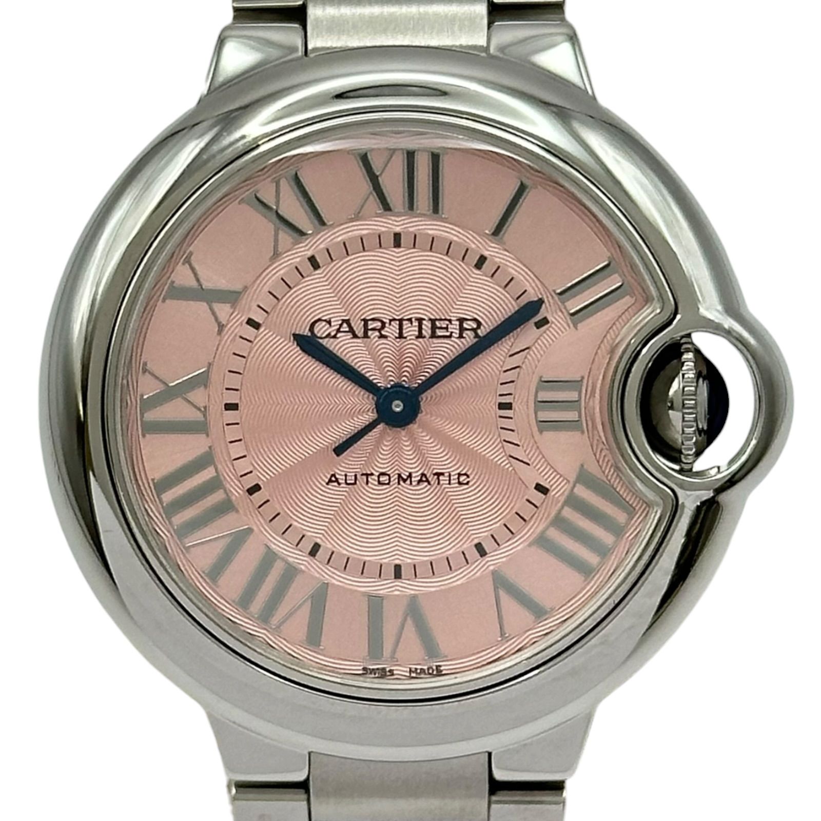 カルティエ Cartier バロンブルー 33mm W6920100 ピンク ステンレススチール 自動巻き レディース 腕時計 322,650円