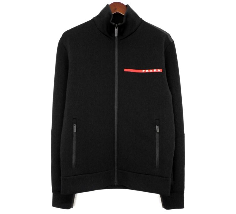 プラダスポーツ PRADA SPORTS 【 TAPED DOUBLE SIDED TECHNICAL JERSEY SJC577 】 フロント ラバー ロゴ ジャージ s6412
