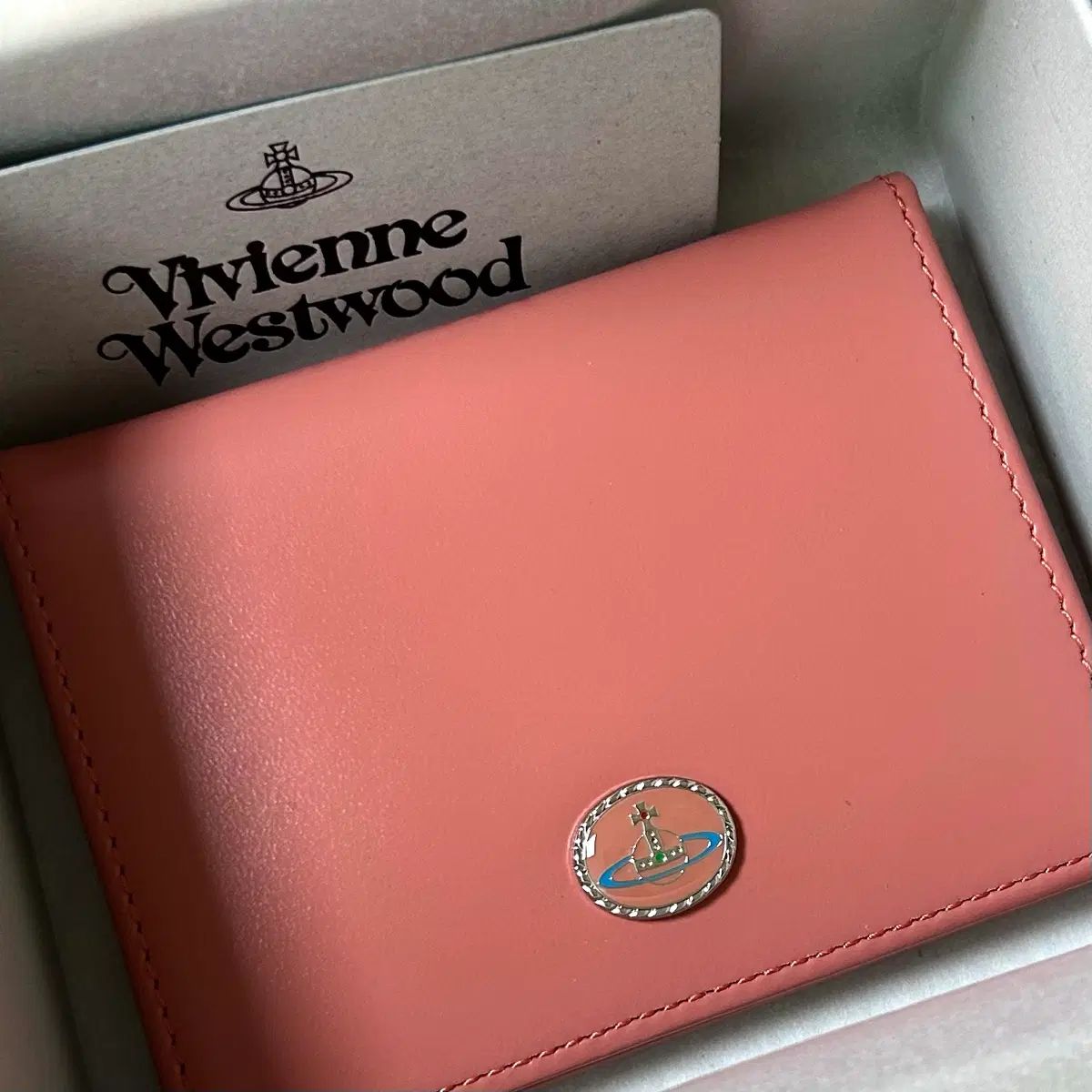 新品) Vivienne Westwood ヴィヴィアン・ウエストウッド レッドレーベル カードウォレット 名刺入れ ピンク フルセット