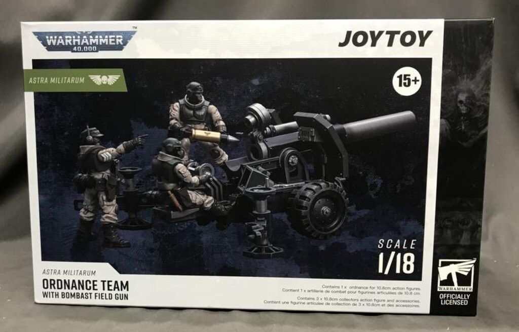 JOYTOY WARHAMMER40000 ASTRA MILITARIUM ORDNANCE TEAM WITH BOMBAST FIELD GUN 1/18