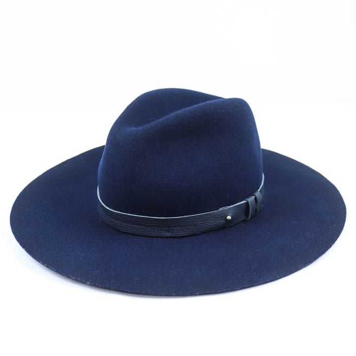 ラグアンドボーン ハット ウール ワイドブリム 帽子 ブランド レディース Sサイズ ネイビー rag & bone 【中古】 6,460円