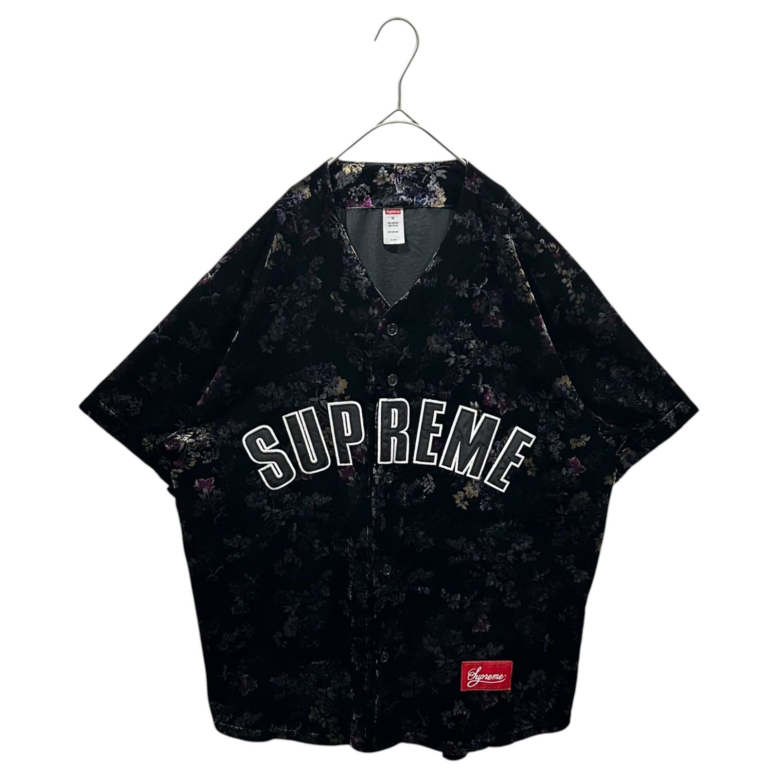 SUPREME(シュプリーム) 2019AW Floral Velour Baseball Jersey フローラル ベロア ベースボール ジャージィ シャツ M ブラック×パープル 19,433円