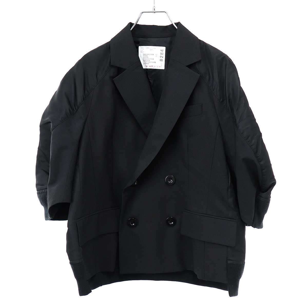 sacai サカイ 26SS Suiting x Nylon Twill Jacket ショートスリーブ スーチングジャケット 26-08284 ブラック 1 55,550円