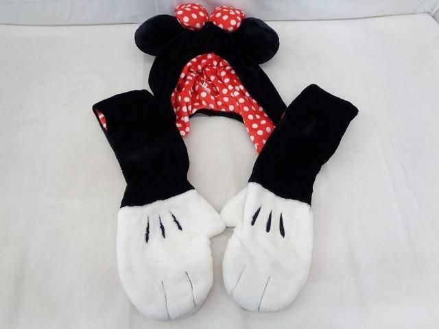 【中古品】 ディズニー ミニー マフラー付きファンキャップ