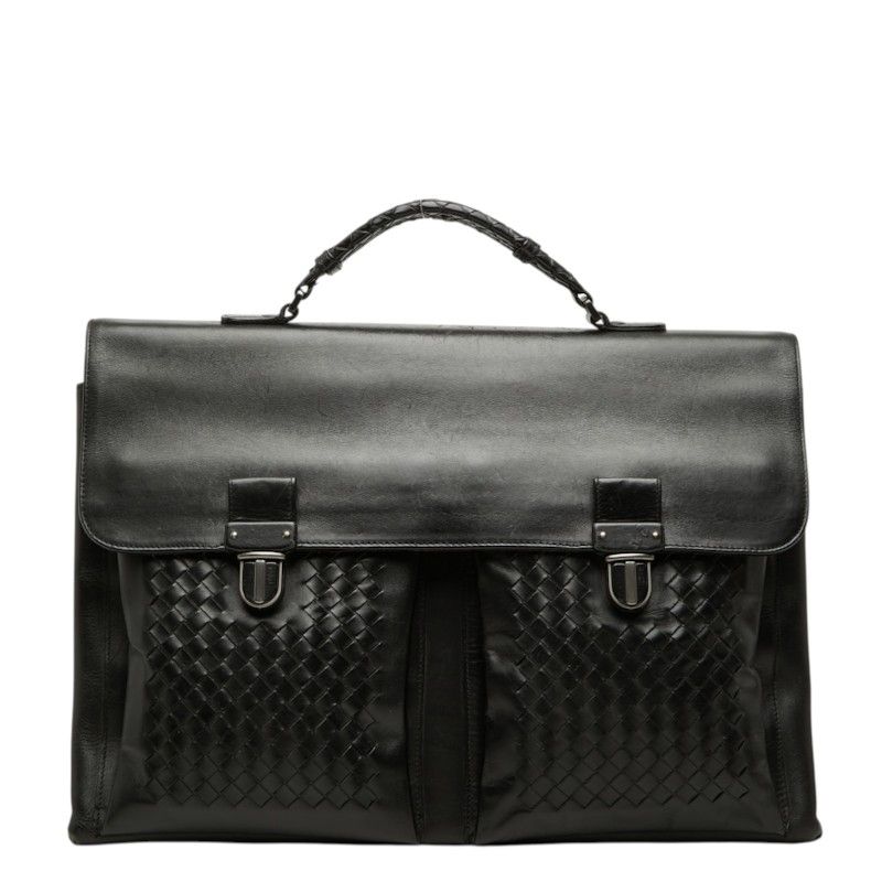 ボッテガヴェネタ イントレチャート ブリーフケース ビジネスバッグ 155172 ブラック レザー メンズ BOTTEGAVENETA【1-0283502】