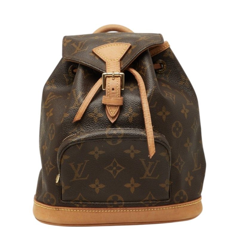 ルイ ヴィトン モノグラム ミニ モンスリ リュック バックパック M51137 ブラウン PVC レザー レディース LOUIS VUITTON【1-0284862】