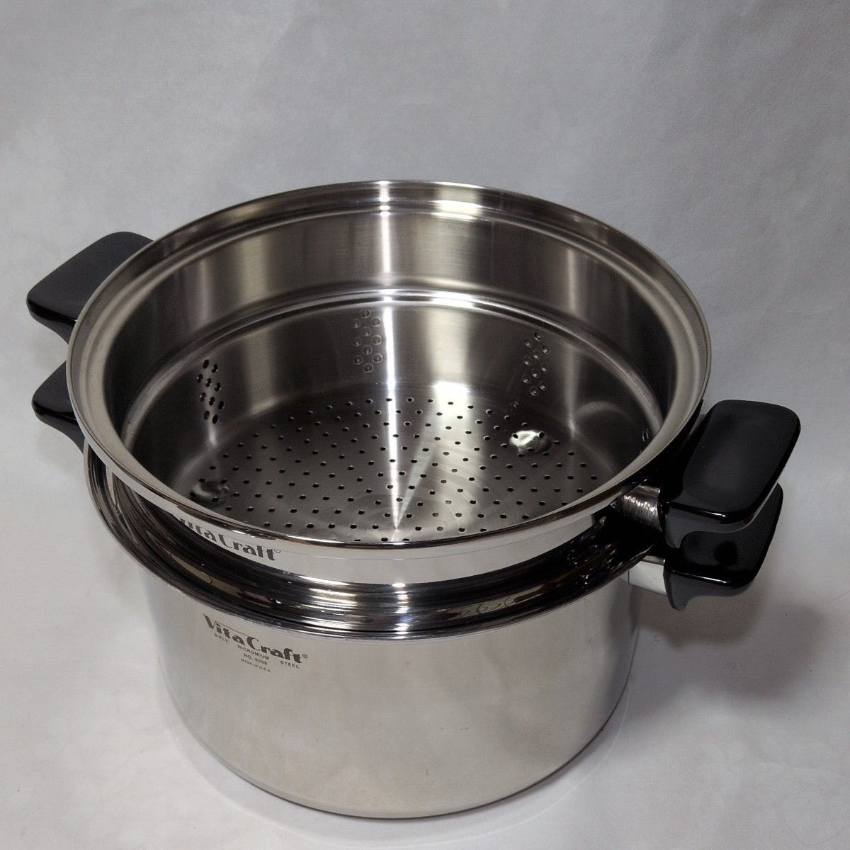 ビタクラフト5層 両手鍋No.5508＆蒸し器No.3306セット USED美品