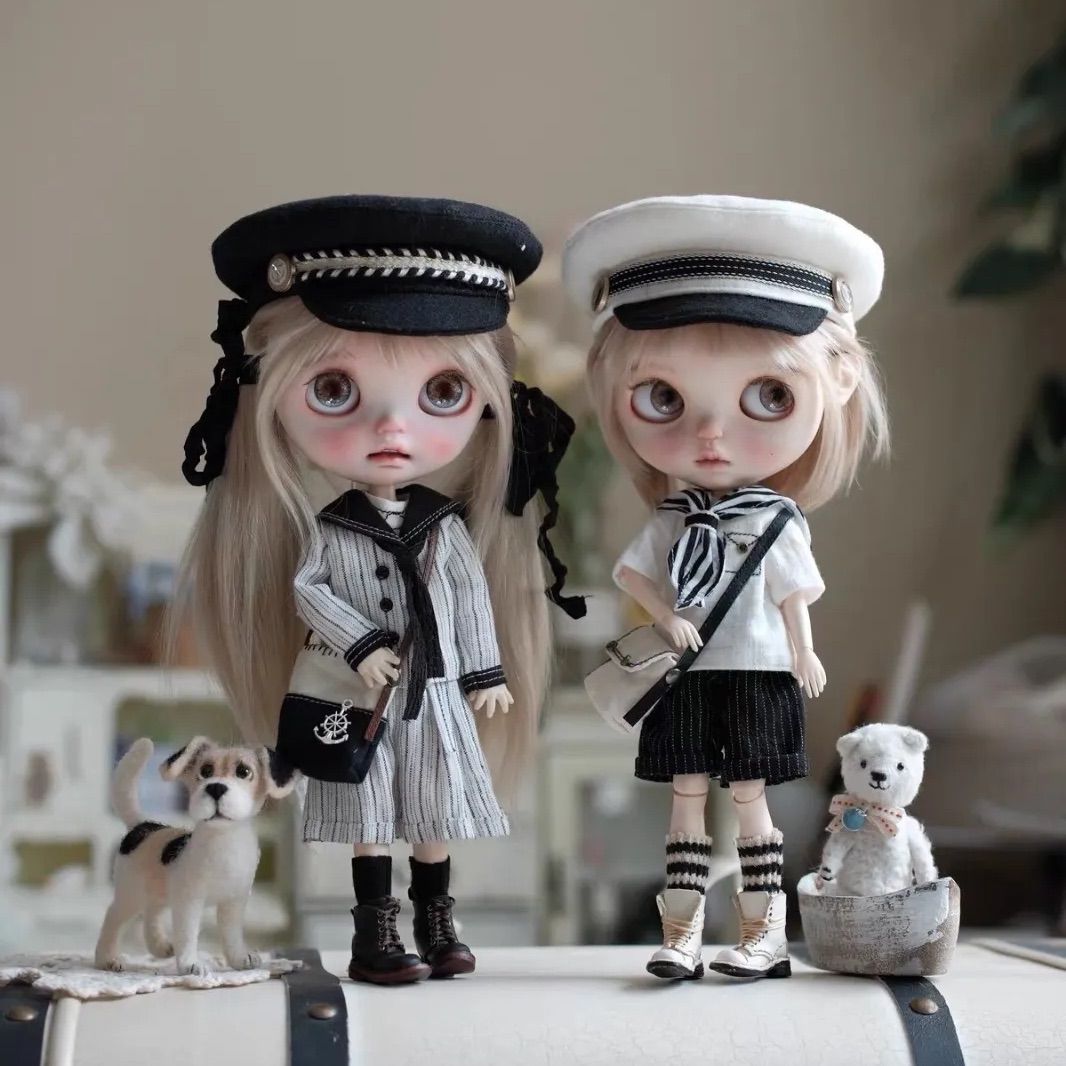 ブライス 1/6 Landoudou BJD お洋服 アウトフィット 海外作家製 ミリタリー 黒セット