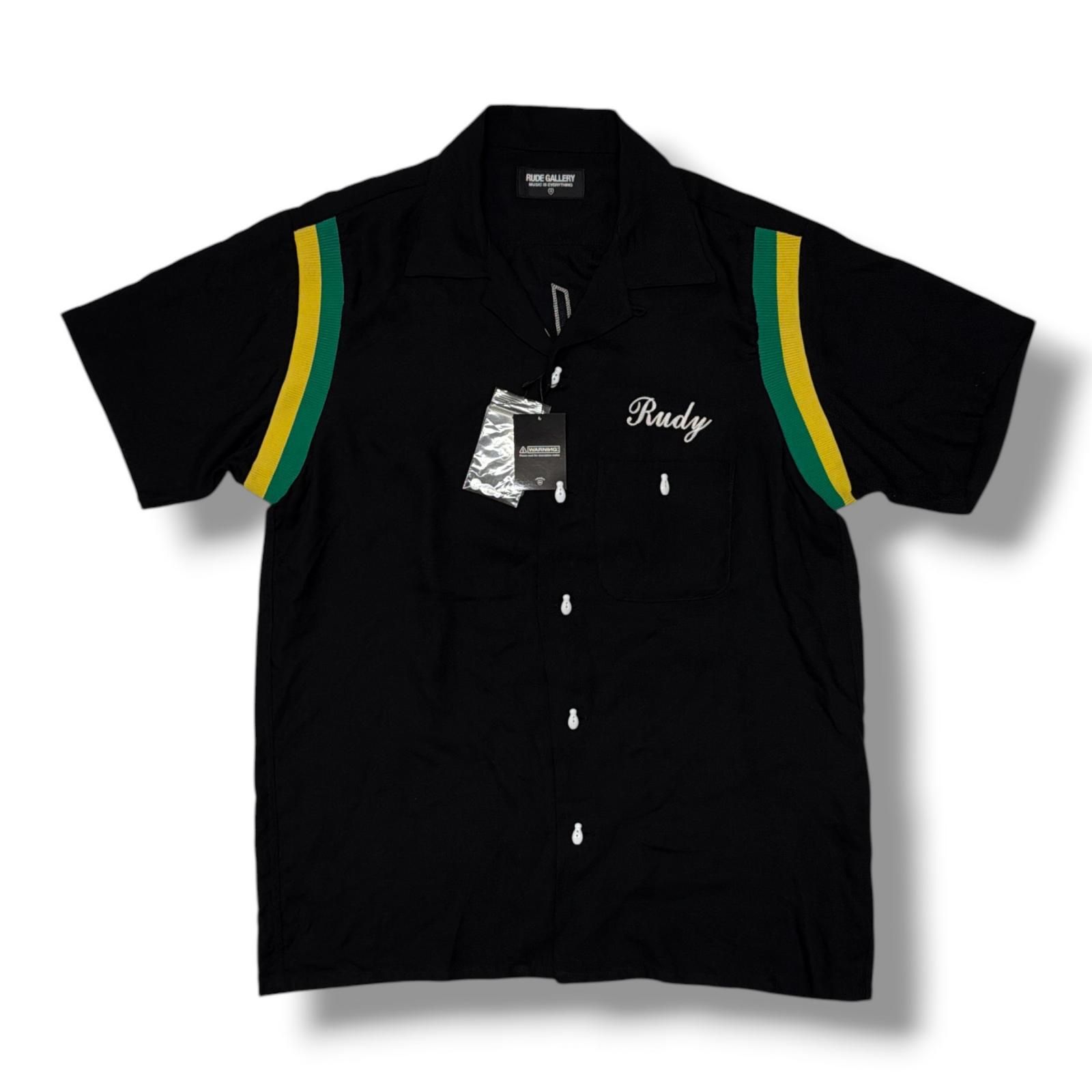 参考上代29700円 未使用 RUDE GALLERY ボーリングシャツ 半袖シャツ ルードギャラリー RG1225-4 ブラック L （23026M） 10,764円