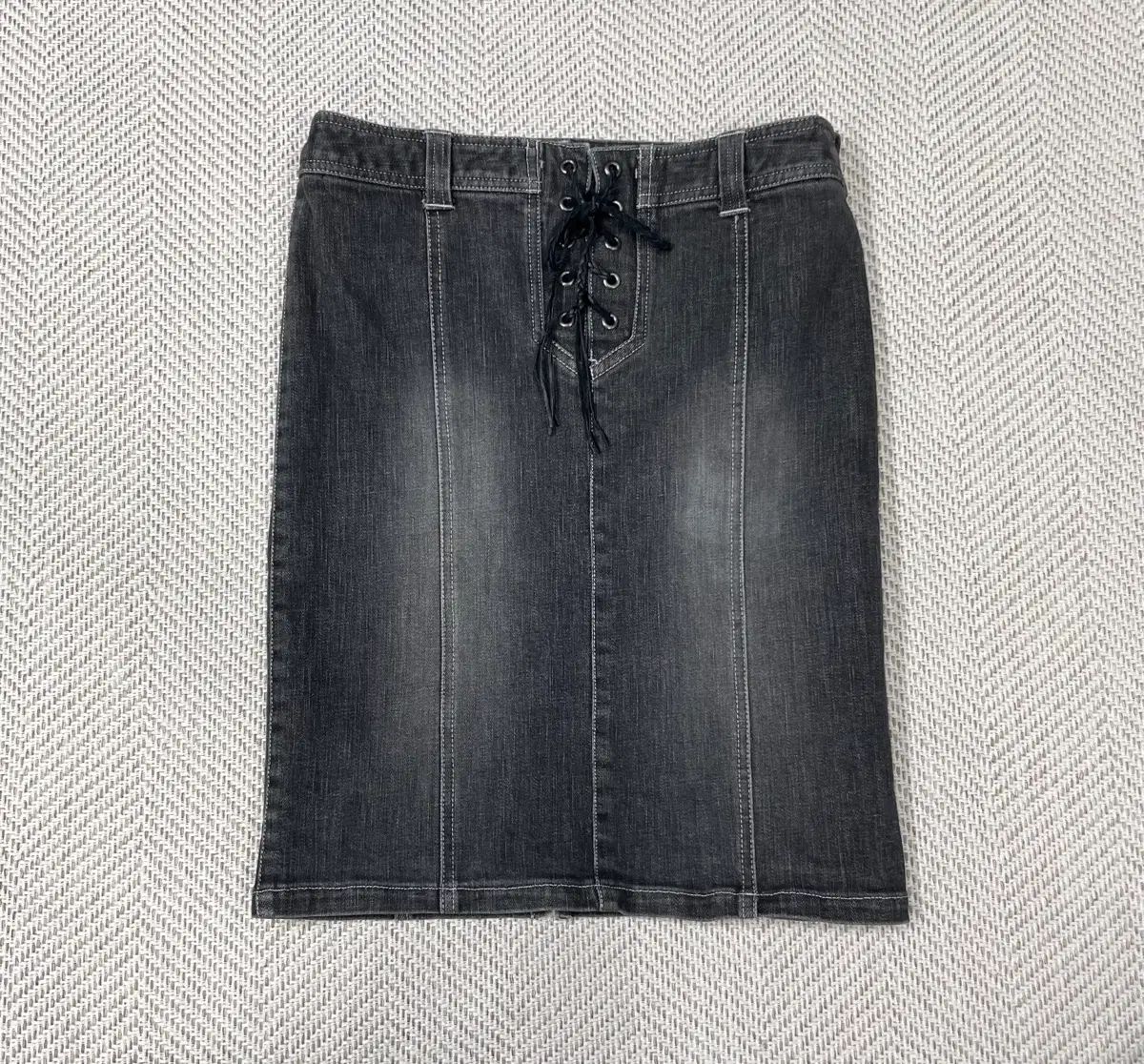 Pinky & Dianne Jeans ブラック デニム レースアップ スカート 38 5,700円