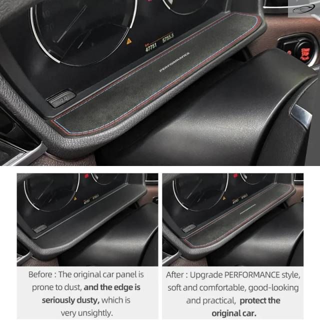 BMW X1 F48 X2 F39用アルカンターラ製ダッシュボード計器パネル防塵パッドトリムカバー Mパフォーマンスインテリア