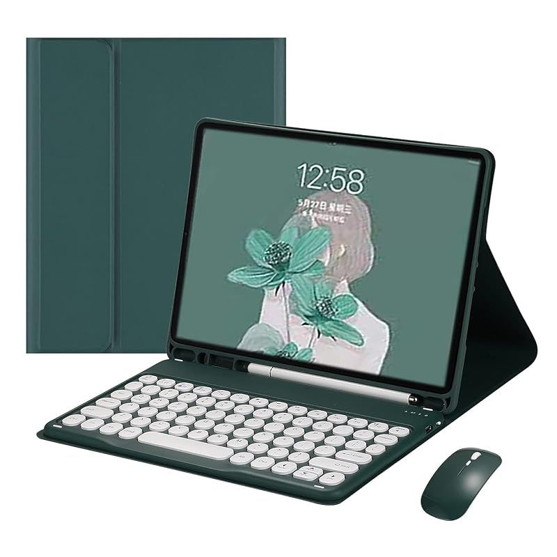 【新品】 YEEHi 対応 iPad Air13インチ M4 M3 M2 (2026/2025/2024) キーボードケース マウス付き iPad Pro 12.9インチ 第 6 5 4 3 世代 用 キーボード 可愛い 丸型キー 2色配色 カラーキーボード