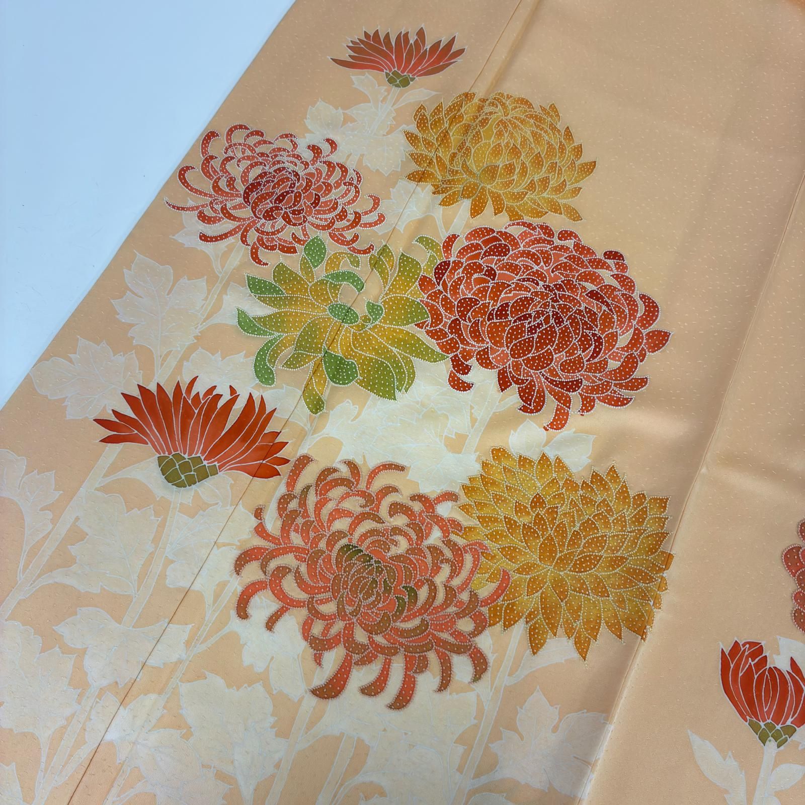 付け下げ 正絹 紋なし 刺繍 乱れ菊 袷 着物 d-2875 - メルカリ