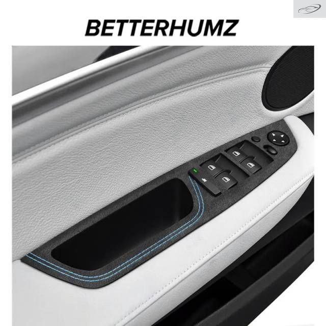 BMW X5 E70 X6 E71 2008-2013 アルカンターラ製 車内ウィンドウスイッチリフターパネルトリム パーマネントステッカー
