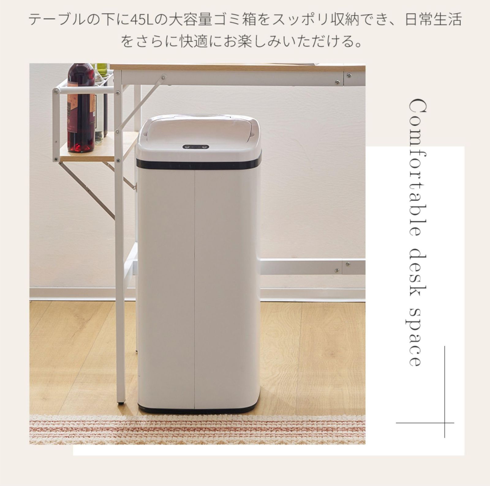 Merax カウンターテーブル 3点セット ハイテーブル 幅120cm 椅子2脚付き 折りたたみ式収納棚 カウンターチェア 2人用 バーテーブル ダイニングセット おしゃれ 木製 スチール脚 北欧 モダン 省スペース（ナチュラル/ブラウン/ホワイト）
