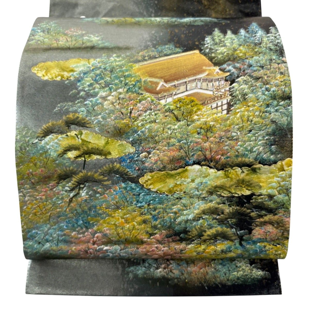 【美品】 袋帯 名品 落款 清水寺 松 螺鈿 金銀彩 銀色 お太鼓柄 正絹 【中古】 12,324円