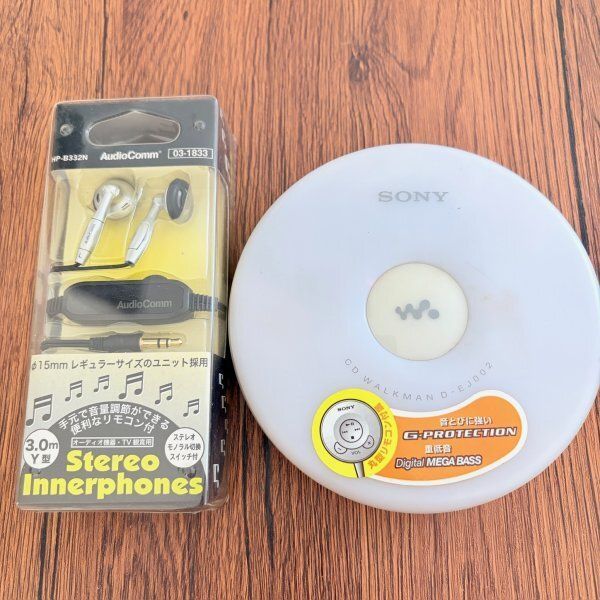 [CD Playback 〇] SONY Sony WALKMAN D-EJ002 Portable CD Player G-PROTECTION CD-R RW Compatible Portable Music with Earphones Heisei Retro