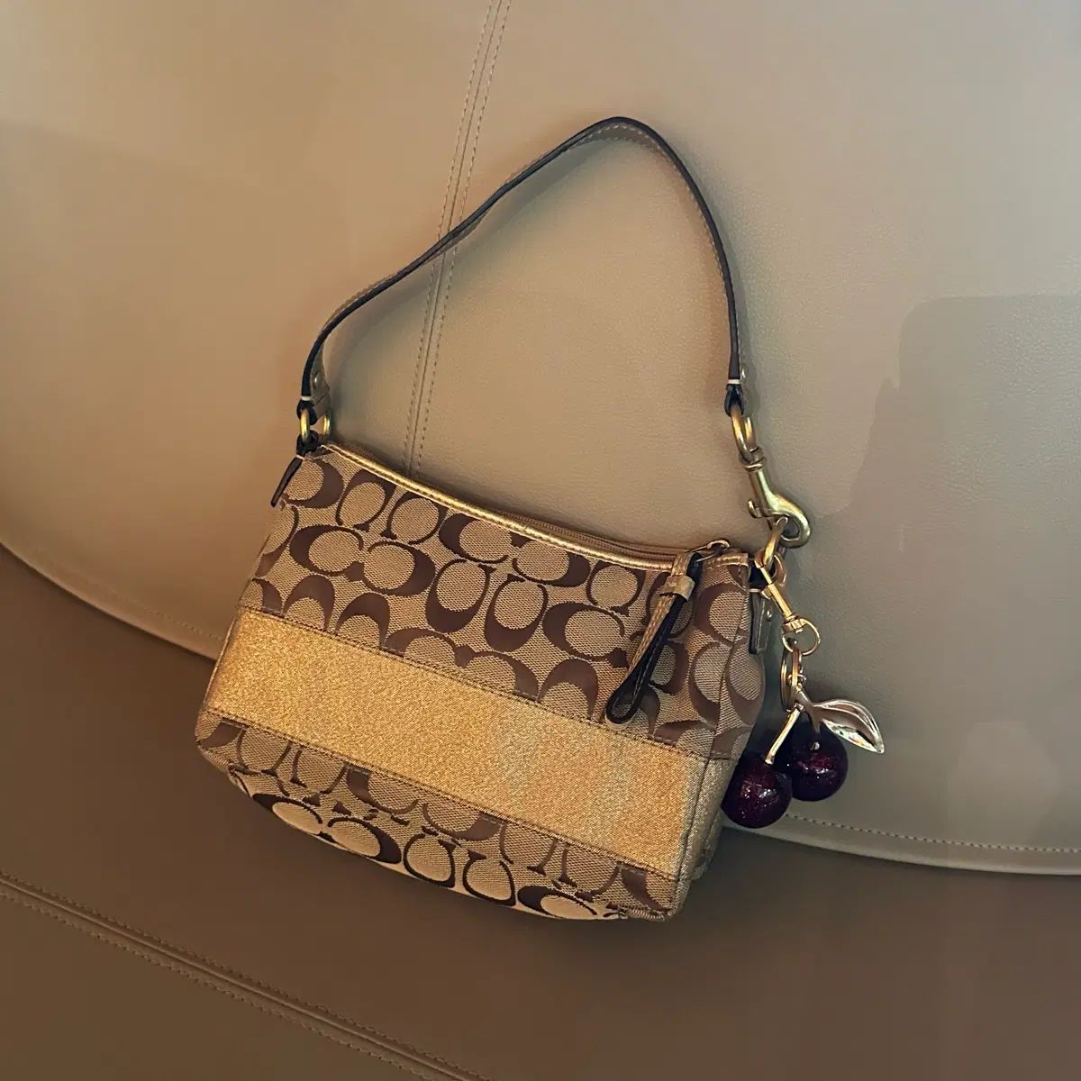 ヴィンテージ オールド COACH コーチ シグネチャー GOLD パッチワーク ミニバック ショルダーバッグ 11,621円