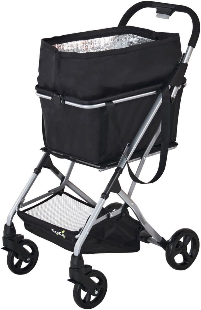 EcoCa 【保冷バッグセット】 エコカ 本体カラー：シルバー ショッピングカート 折りたたみ コンパクト マイカート 買い物カート ＜ECW42＞