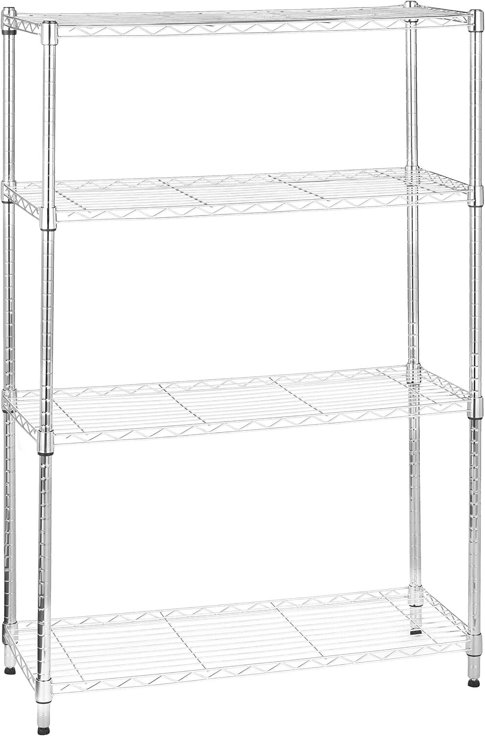 ベーシック スチールラック 90cm幅 4段 メタルラック 耐荷重635kg キッチン 業務用 クロム【幅91.4 x 奥行35.6 x 高さ137.2cm キャスターなし】
