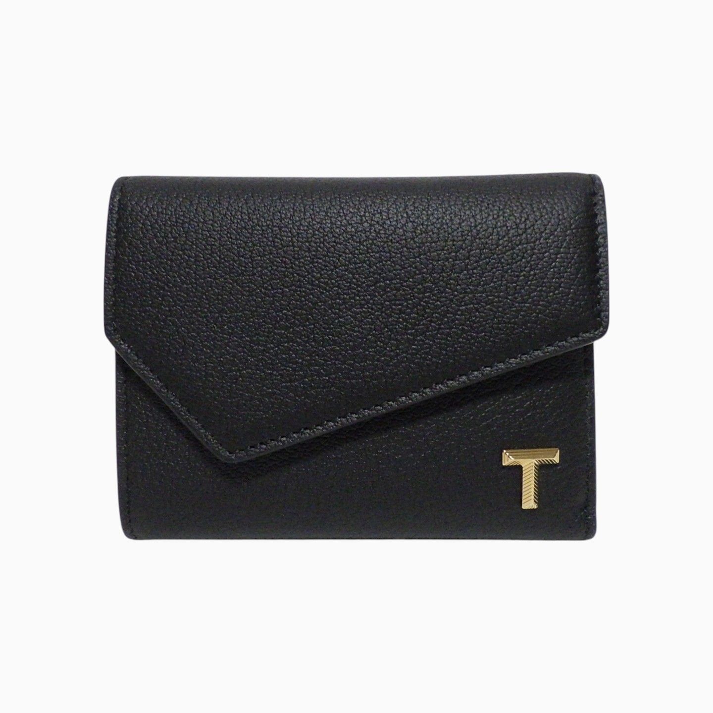 新品[Tiffany & Co.] Tiffany T スモール ウォレット黒ミニ財布 三つ折り財布