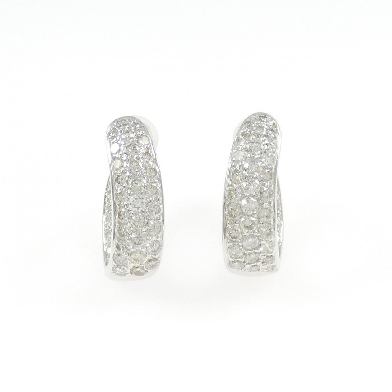 K18WG ダイヤモンド イヤリング 1.61CT