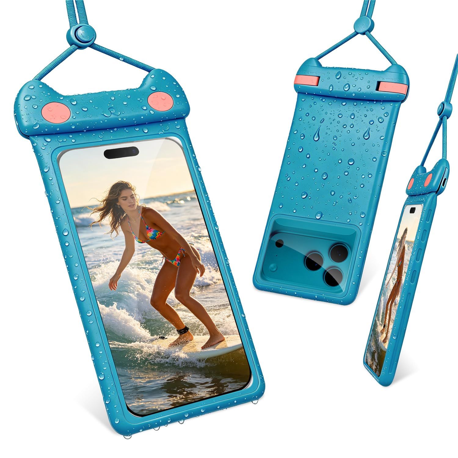Universal Smartphone Bath Waterproof Case, IP8X Underwater Shot Diving Beach Cell Phone Smartphone Waterproof Bag, HD TPU, Dustproof, Sensitive Touch Smart, Suitable for Smartphone 7.0" Android iPhone Case Sharp Samsung Gala...