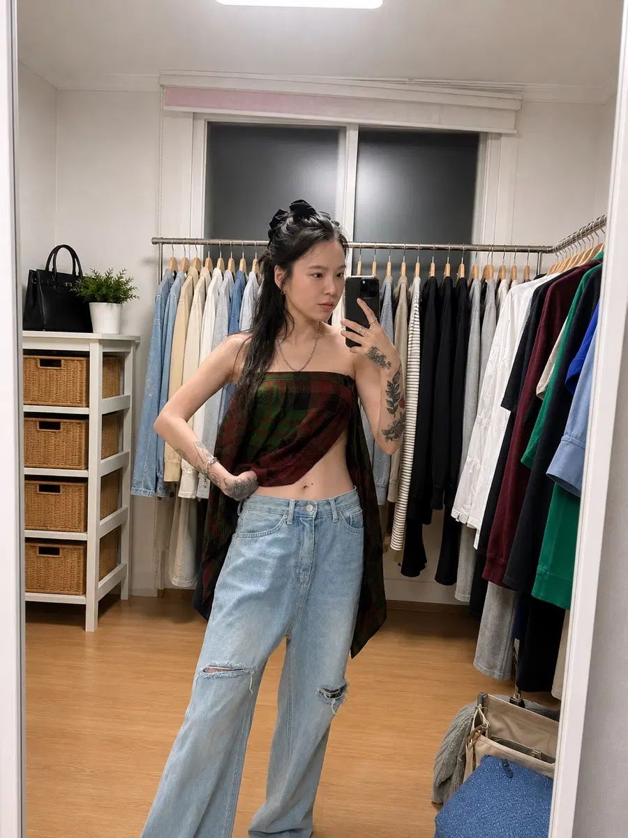 ヴィンテージ (vintage) YVES SAINT LAURENT イヴ・サンローラン Rab チェック ミディ スカート