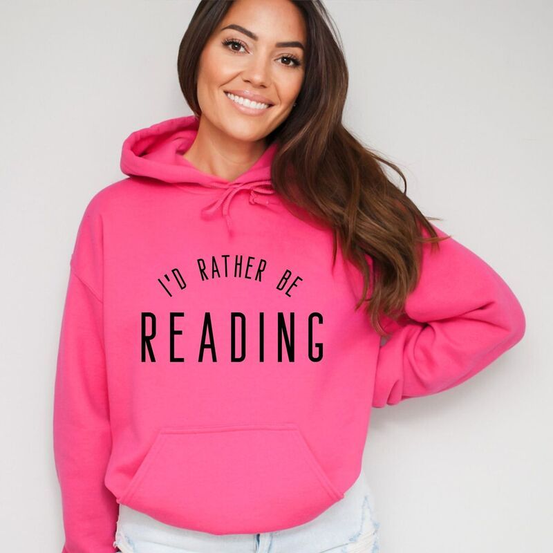 【送料無料】 Simply Sage Market レディース Tシャツ トップス Id Rather Be Reading Womens Graphic Hoodie Raspberry