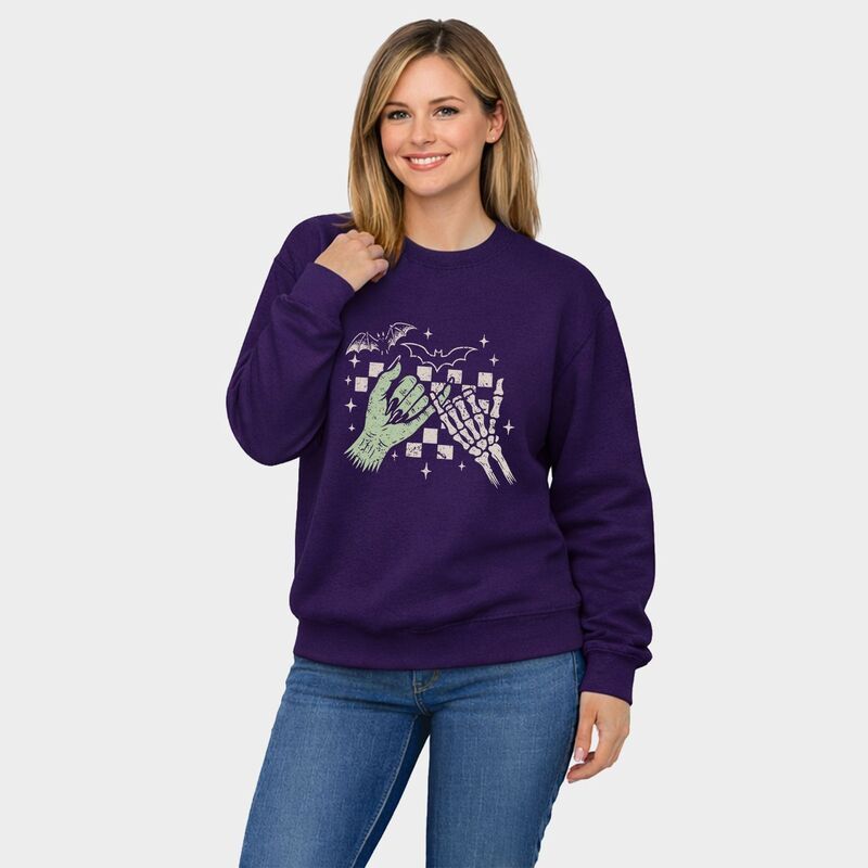 【送料無料】 Simply Sage Market レディース Tシャツ トップス Pinky Promise Skeleton Womens Graphic Sweatshirt Purple