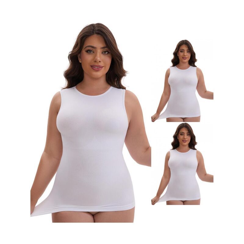 【送料無料】 インスパイア シック レディース シャツ トップス 3 Packs Womens Tummy Control Slimming Waist Shaper Tank Crew Neck T