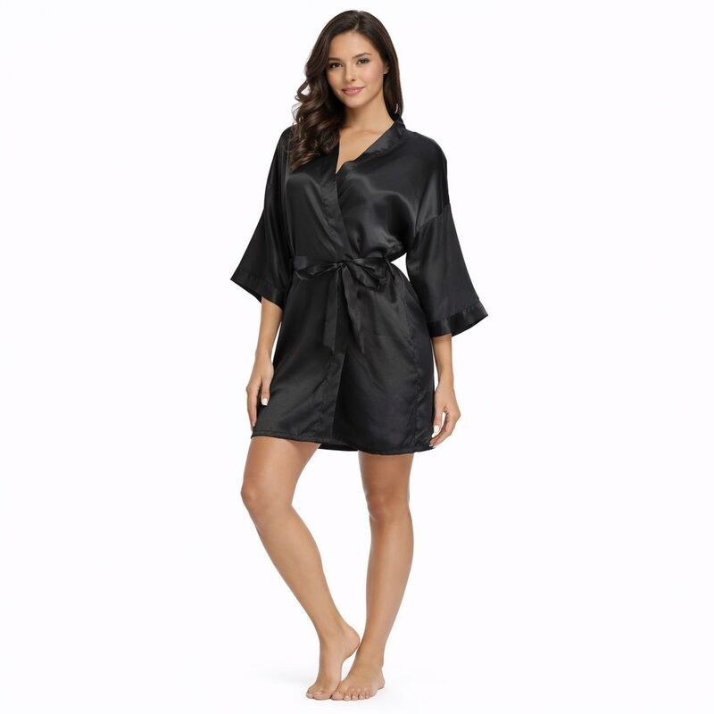 【送料無料】 メガリテイラー レディース ナイトウェア アンダーウェア Women Lightweight Lounge Robe Black