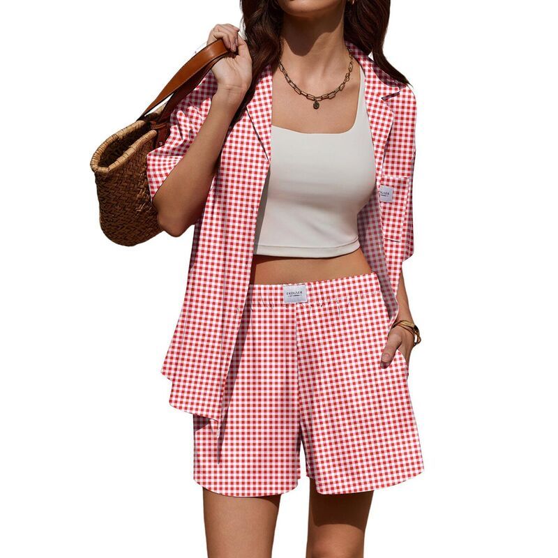 【送料無料】 エコアー レディース ナイトウェア アンダーウェア Ekouaer Womens Two Piece Travel Lounge Set Casual Sweatsuit Red Whi