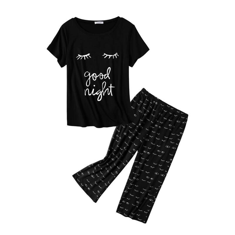 【送料無料】 エコアー レディース ナイトウェア アンダーウェア Ekouaer Women Pajama Set with Capri Pants Ultra Soft Lightweight Fu