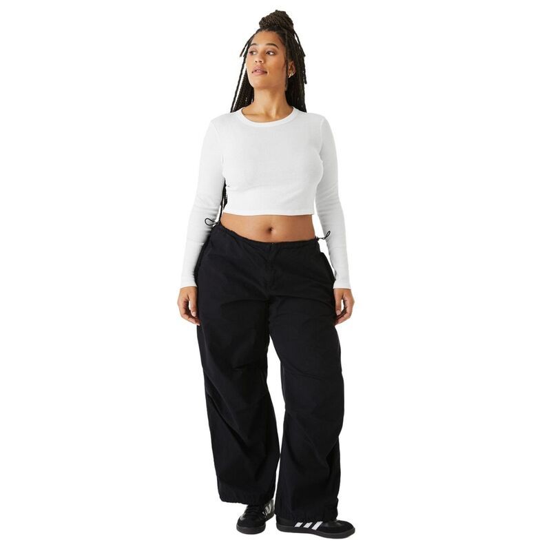 【送料無料】 ベラキャンバス レディース Tシャツ トップス Bella Canvas WomensLadies Plain MicroRib LongSleeved Crop Top Solid W