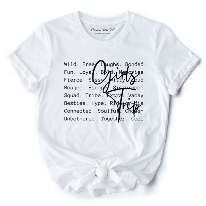 【送料無料】 オーナメンタリー ユー レディース Tシャツ トップス Girls Trip Words TShirt Besties Vacation Memories Tee White 7,441円
