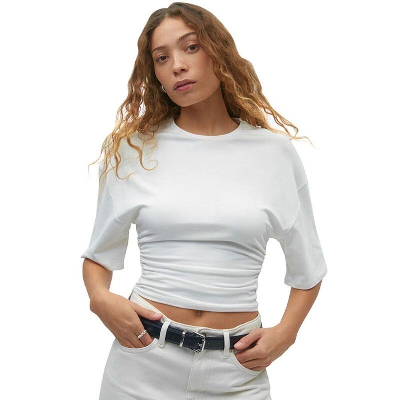 【送料無料】 エリートチョイス レディース シャツ トップス Womens Half Sleeve Crop Tops Casual Short Sleeve Loose Fit Summer Shi