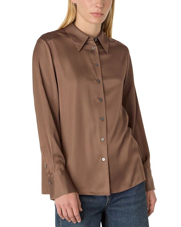 ホイッスルズ レディース トップス シャツ トール Whistles Metallic Shirt Bronze メタリック