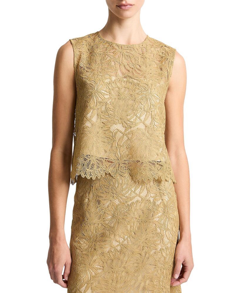 ヴィンス レディース トップス シャツ レース Vince Lace Top Soft Gold ゴールド