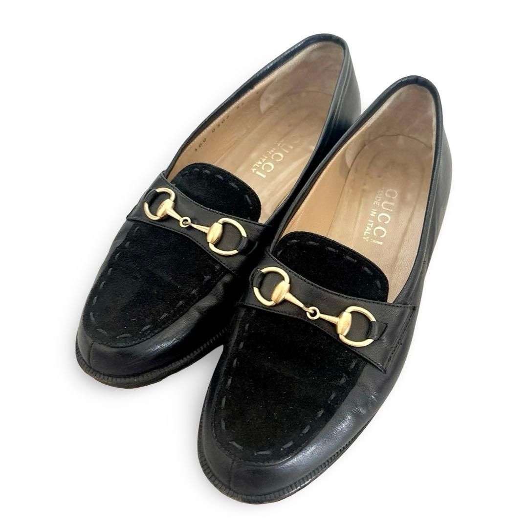 GUCCI ホースビット ローファー 35C スエード×レザー　ブラック