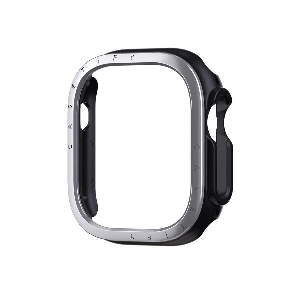 CASETiFY (ケースティファイ) インパクトケース [つや消しアルミニウムベゼル] Apple Watch Ultra対応 - 49mm - シルバー [シルバー] [49mm (Apple Watch Ultra)]