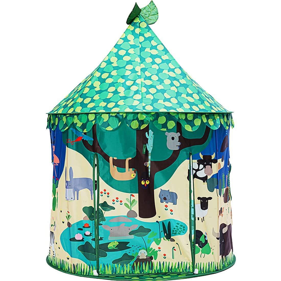 Benebomo キッズテント 折りたたみ式 こどもテント プレイテント 子供部屋 kids tent 子供用テント 子どもプレイハウス トイ 室内 室外 キッズてんとハウス女の子 森林 玩具収納 秘密基地 収納バッグ付き 0