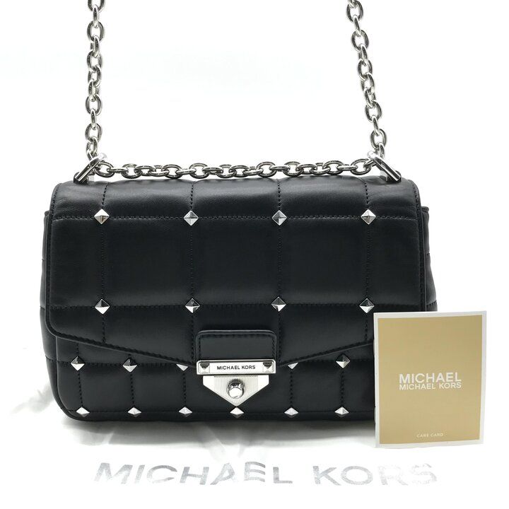 美品 MICHAEL KORS マイケルコース レザー クロスボディ チェーン 