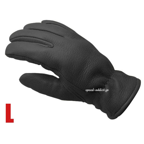 CHURCHILL GLOVE BLACK L/チャーチルグローブ黒ブラック裏地なし鹿革