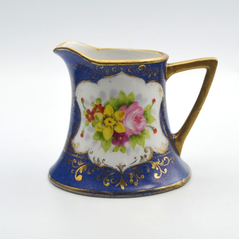 アンティーク 食器 ミルクジャグ Noritake オールドノリタケ パウダー仕上げ 金彩 全ハンドペイント 英国輸出用 マルキ印 1906-1925年頃 [21A3158]