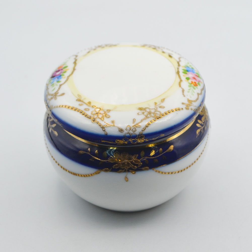 アンティーク 雑貨 小物入れ ボンボニエール Noritake オールドノリタケ 金盛 ハンドペイント 英国輸出用 マルキ印 1906-1925年頃 [18A341-1] 10,625円