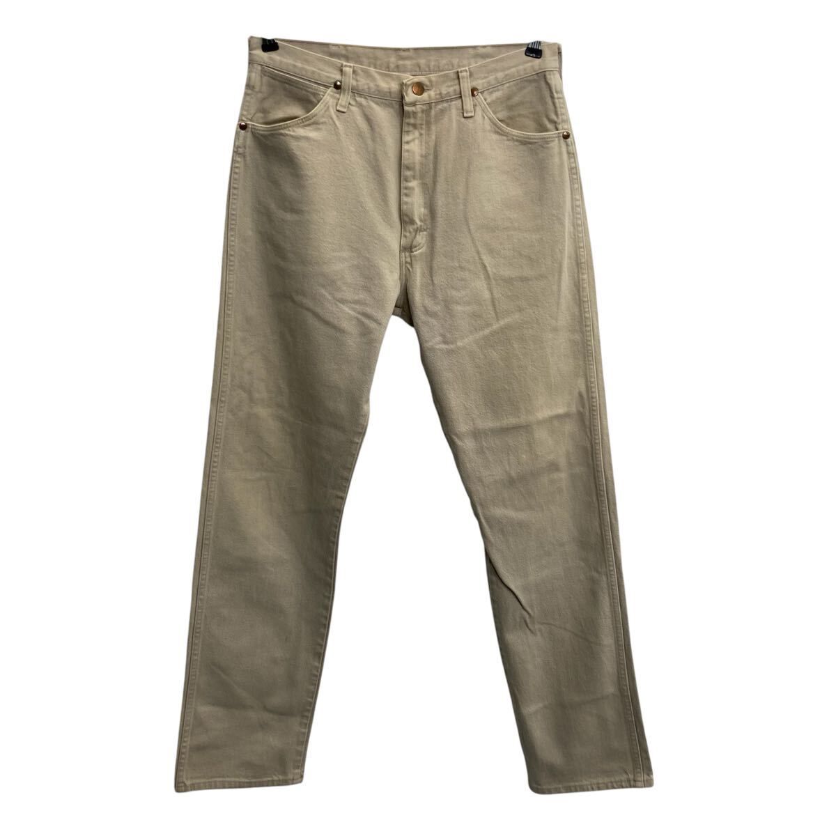 90s USA製 Wrangler コットンパンツ W34 ベージュ ラングラー ジップ 
