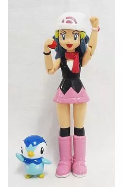 [Used] Food Toy Trading Figure 2. Potchama+Hikari “Pokémon Diamond & Pearl” Pokémon Partners