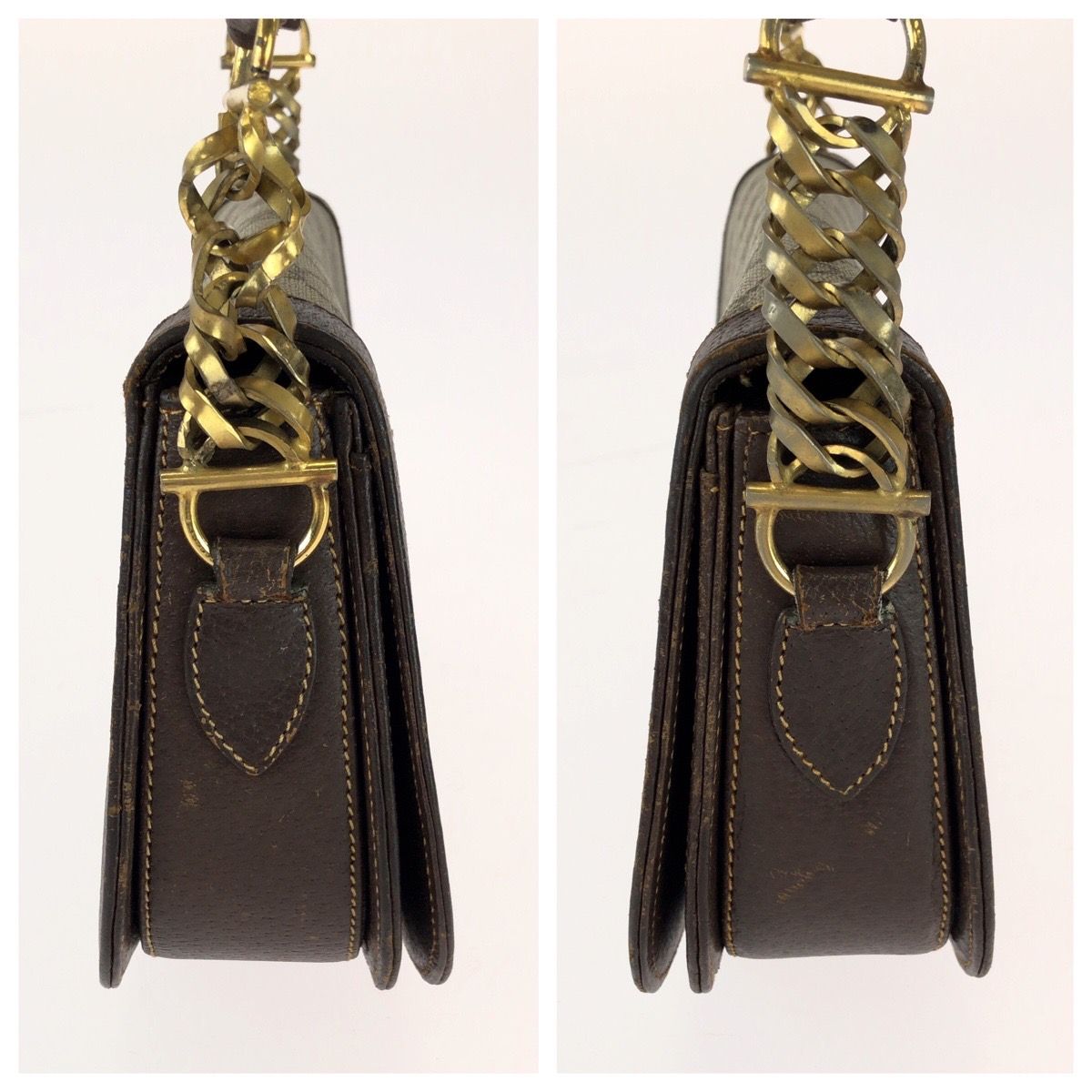 GUCCI グッチ オールドグッチ ホースビット ベージュ ブラウン GG 